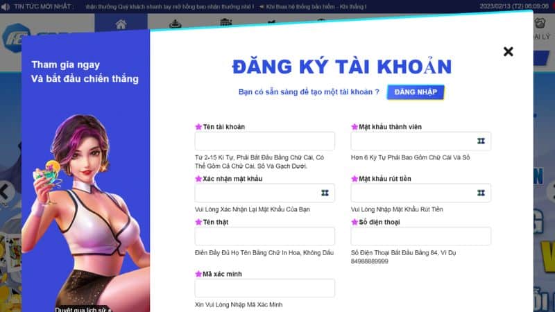 Đăng ký tài khoản 