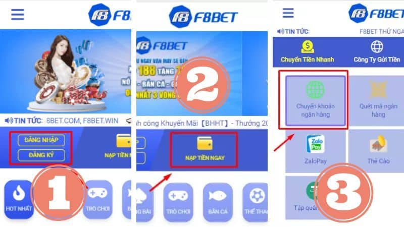 Hướng dẫn cách nạp tiền F8bet hiệu quả và nhanh chóng 