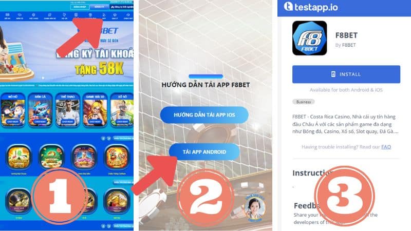 Hướng dẫn tải F8bet cho hệ điều hành Android 